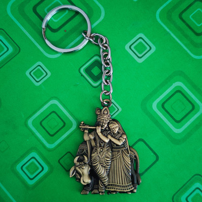 Sullery Shri Radha Krishna Idol Bronze Keychain SulleryKey2022281 Key Chain