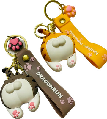 GKM Trendy Butt combo 3D pvc keychain with hook & strap Key Chain