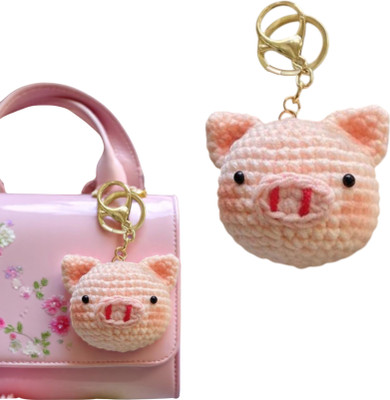 SNOWY SHOP Cute Piggy Soft Plush Toy Keychain – Stuffed Bag Charm & Keyring for Girl Key Chain