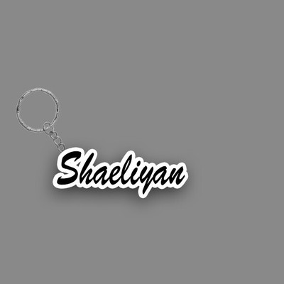 SY Gifts SYG Shaeliyan Name Keychain White And Black Key Chain