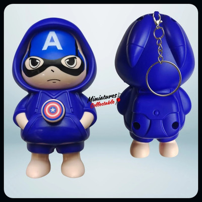 GSV Captain America Face Changing Expression Keychain – Super Cute_J688 Key Chain