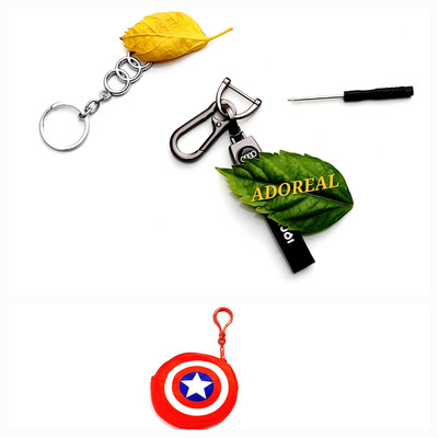ADOREAL Audi Keychain Black Leather Hook Printed Pack Of 3 Key Chain