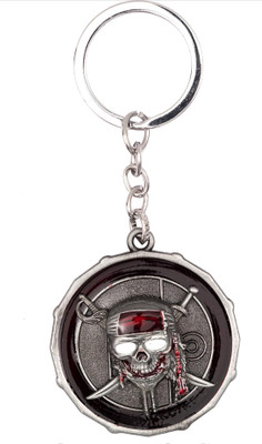 HappierYou Pirates of the Caribbean Keychain Jack Sparrow Captain Skull Spinner Keychain Key Chain