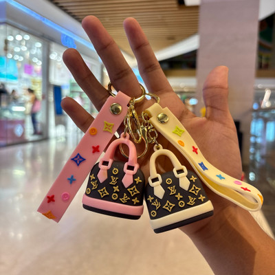 Clink Attractive Ladies Bag Keychain (Pack of 2) | Stylish Silicone Key Ring for Women Key Chain