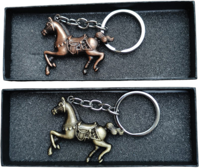 MYV Combo Of 3D Running Horse Metal Keychain (Pack Of 2) Key Chain