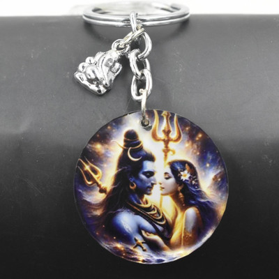 AFH Mahadev Mata Adi Shakti Evil Protection Ganpati Charm Keychain for Men Women Key Chain