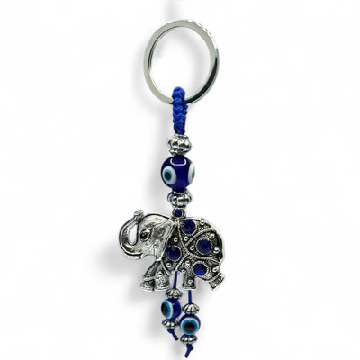 RSG BHAGYUDAY Bhagyuday Elephant Evil Eye Keychain | Good Luck & Protection for Car/Bag Key Chain