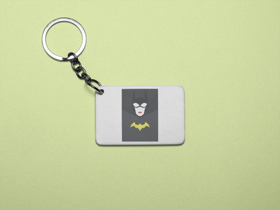 Rushaan Batwoman (BG Black) - Printed acrylic animated Keychain(Pack Of 2) Key Chain