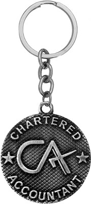 M Men Style Chartered Accountant CA Logo Metal Keychain for CA Students Grey SKey2025507 Key Chain