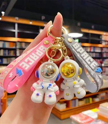 Shine N Sober Pink Spaceman Silicon & Grey Spaceman Silicon Keychain (Pack of 2) Key Chain