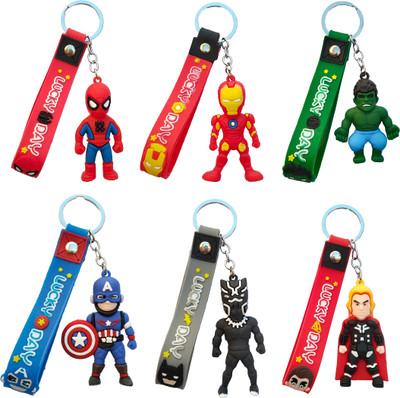 GOTEO Marvel Avengers Superhero Keychains Spiderman Keychain for Kids and Boys Key Chain