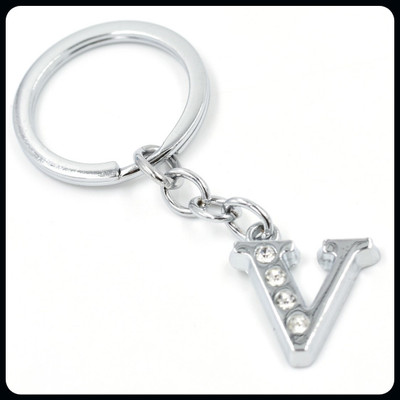 gtrp Keychain-Alphabet V Metal For Unisex with attractive Diamond Key Chain