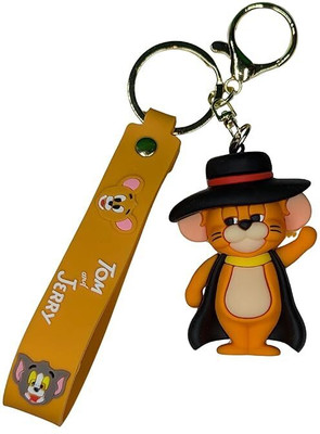 OTTAVO Jerry With Hat 3D Keychain | Strap Charm & Hook | PVC Cartoon Toys Gift Key Chain