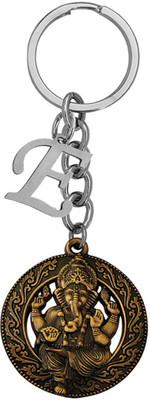 M Men Style Religious Lord Shri Ganesh With Initial Letter Alphabet - E SKey2022442 Key Chain