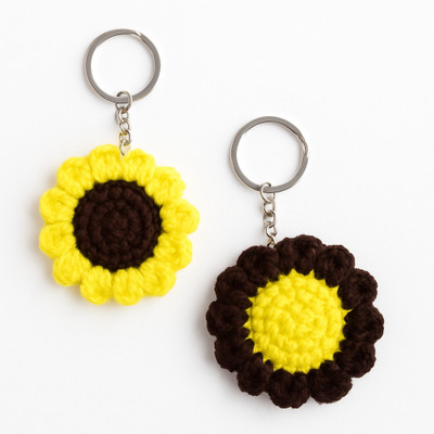 CreativeClub Sunflower Crochet Keychain Combo Set Key Chain
