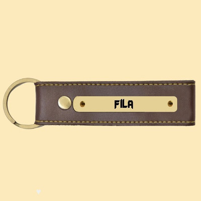 SY Gifts Fila Name Brown Artificial Leather Keychain Key Chain