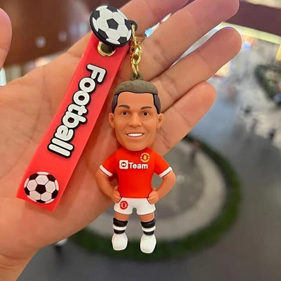 Rozti NEW_Ronaldo CR7 famous in jersey 3D rubber keychain (Type-5) Key Chain