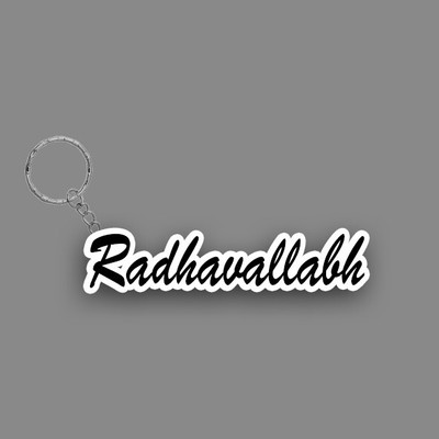 SY Gifts SYG Radhavallabh Name Keychain White And Black Key Chain