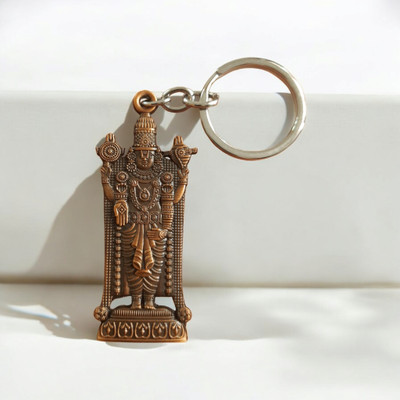 Mahatej Fashions Pack of 1 Tirupati Balaji Standing Brown Metal Key Chain