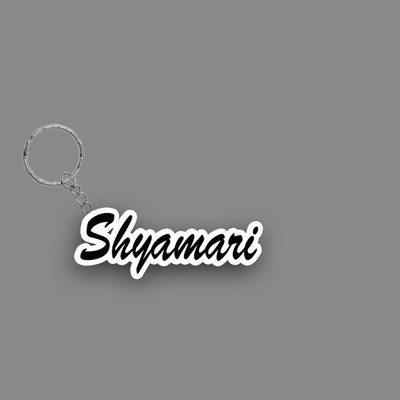 SY Gifts SYG Shyamari Name Keychain White And Black Key Chain
