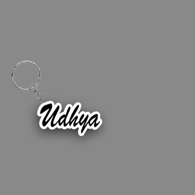 SY Gifts SYG Udhya Name Keychain White And Black Key Chain
