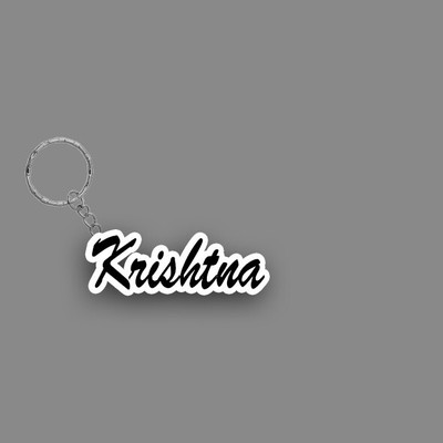 SY Gifts SYG Krishtna Name Keychain White And Black Key Chain