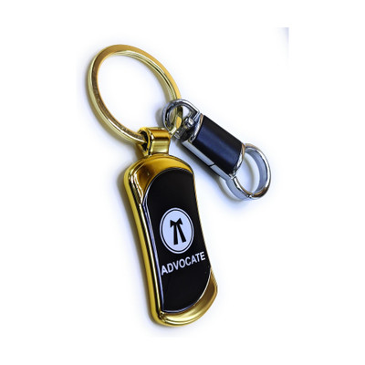 Jdp Novelty Premium Quality Metal Keychain with Hook Black Gold Colour for Advocate People Key Chain