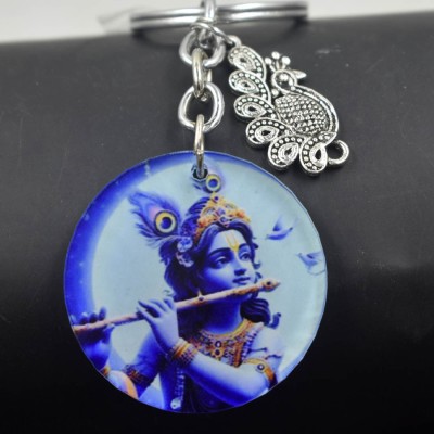 AFH Lord Murli Krishna Peacock Charm Gifting Keychain for Men and Women Key Chain