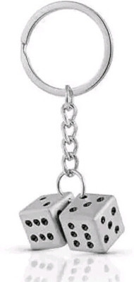 Jainjon Ludo Double Dice Metal Keychain Stainless Steel Keychain For Men Women Key Chain Key Chain