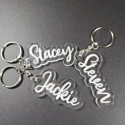 inventoo customized acrylic name cutting keychain with your name Key Chain