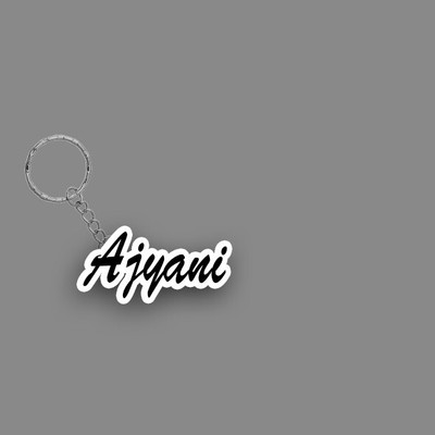 SY Gifts SYG Ajyani Name Keychain White And Black Key Chain