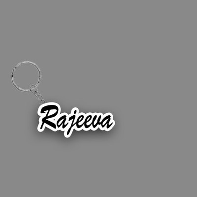 SY Gifts SYG Rajeeva Name Keychain White And Black Key Chain