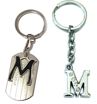 Meeko.com Keychain-combo Alphabet M Metal key ring for Car Bike Men Women M Key Chain