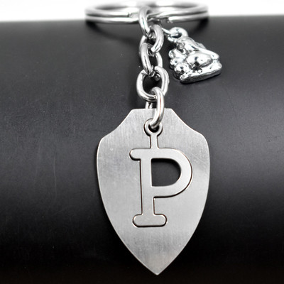 AFH English Alphabet P Letter Lord Ganesh Charms Keychain for Men and Women Key Chain
