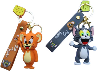 Spongy Tom and Jerry Keychain for Girls & Boys Car & Bike Kids Birthday return Gifts Key Chain