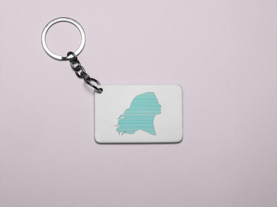 DOGAR ESSENTIALS Blue Lady- Printed Acrylic Keychains(Pack Of 2) Key Chain