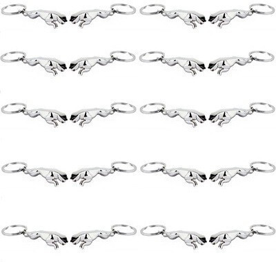 Ezone Jaguar Metallic Key Ring Key Chain(Silver)
