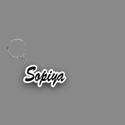SY Gifts SYG Sopiya Name Keychain White And Black Key Chain