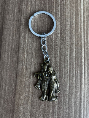 BLESSINGS Radha Krishna Gold Metal Key Chain