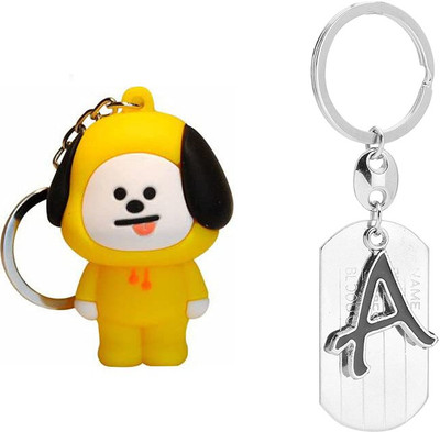 Newview CHIMMY A BLADE ALPHABET BTS Army Characters 3D Rubber Keychain and Keyring Key Chain