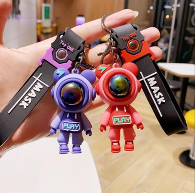 HappierYou Astronaut Space 3D silicone Rubber keychain with Amaxing belt (Pack of 2’ Key Chain