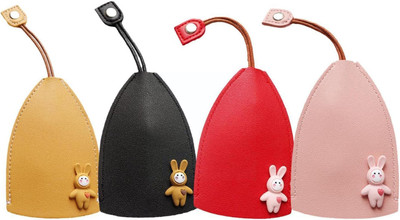 PALAY 4 PCS Car Key Case, Cute Key Case Holder PU Leather Key Pouch Large Capacity Key Chain