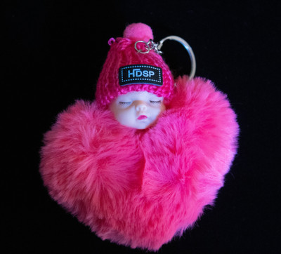 GLAMORSTYL pink heart sleeping doll Key Chain