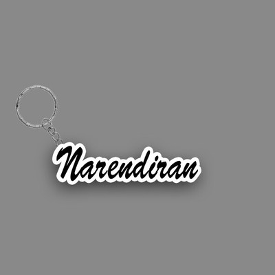 SY Gifts SYG Narendiran Name Keychain White And Black Key Chain