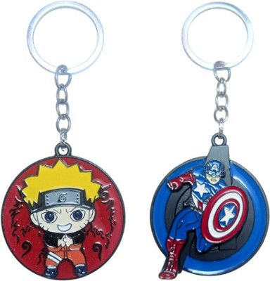 PEARLISH Rotating Naruto keychain & Captain America Keychain Key Chain