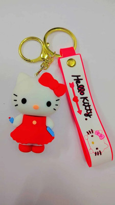 Keychain gallery Cute 3D Hello Kitty With Bow Keychain For Girls And Boys Key Chain Key Chain