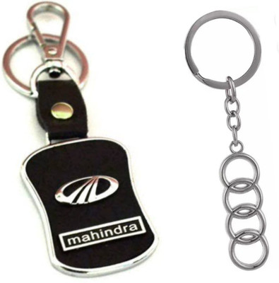 JAINSON MARTIN Combo of Audi Metal & Mahindra Leather Hook Keychain, best quality Key Chain