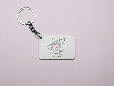 DOGAR ESSENTIALS You Are Awsome- Printed Acrylic Keychains(Pack Of 2) Key Chain