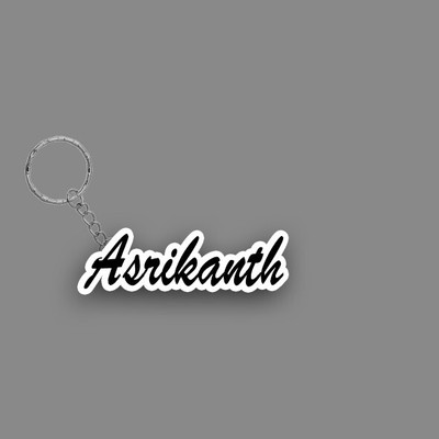 SY Gifts SYG Asrikanth Name Keychain White And Black Key Chain
