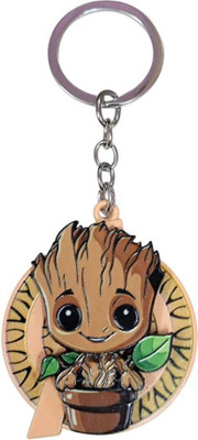 PEARLISH Premium Quality Solid Metal Groot Avenger 360 Degree Rotating Keychain Z-1 Key Chain
